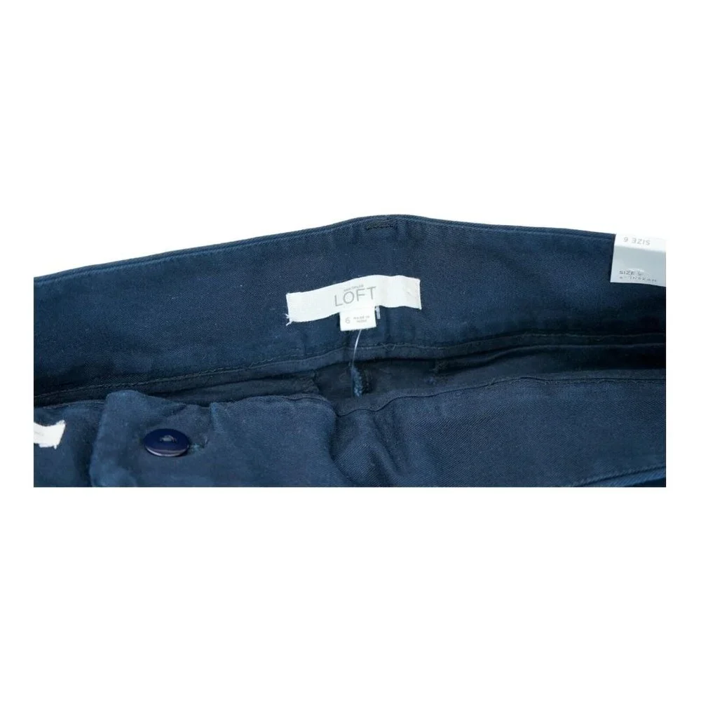 NWT Loft Women's Embroidered Shorts Size‎ 6 Navy Blue ~ Mid Rise ~ Waist 32